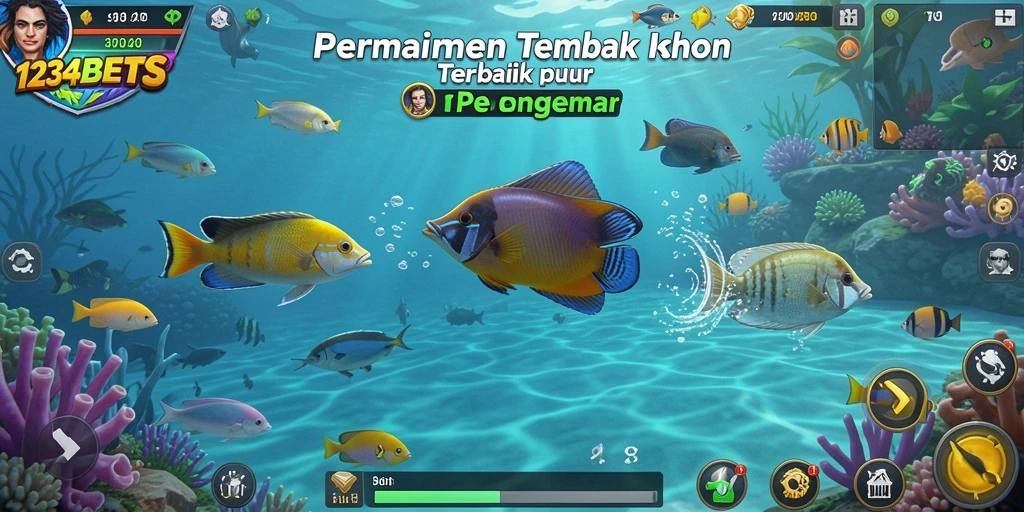 Tampilan seru gameplay Tembak Ikan 1234BETS dengan grafis menarik.