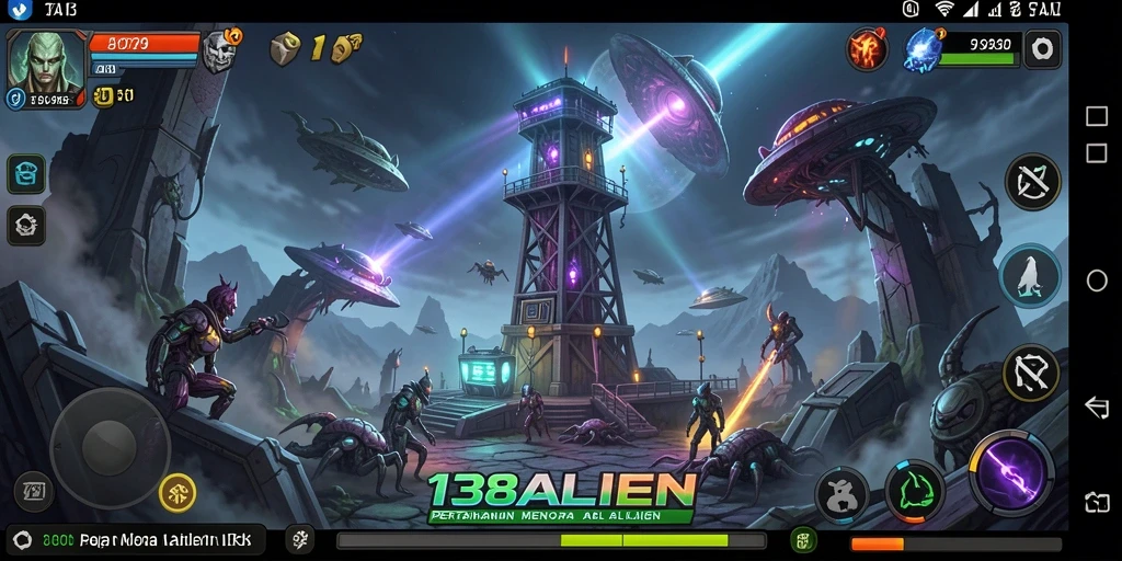 Screenshot dari gameplay Tower Defense yang menegangkan di 138ALIEN.