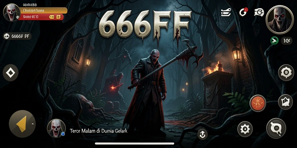 Screenshot gameplay dari 666FF menampilkan suasana mencekam dan makhluk horor.