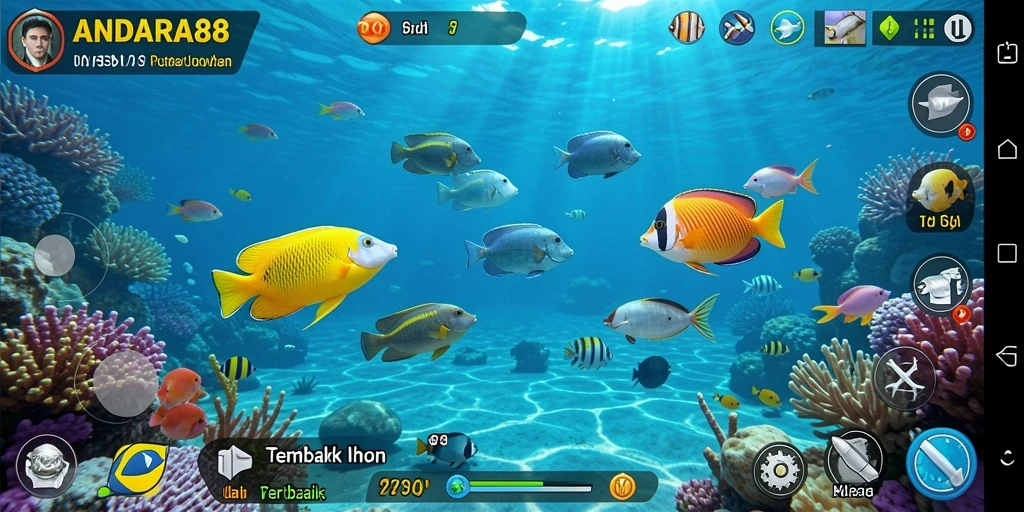 Tampilan gameplay menarik Tembak Ikan di ANDARA88.