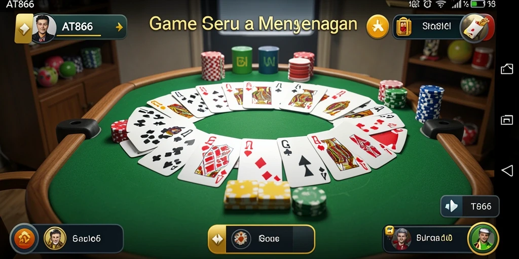 Tampilan gameplay seru dari AT866 dalam permainan Gaple.