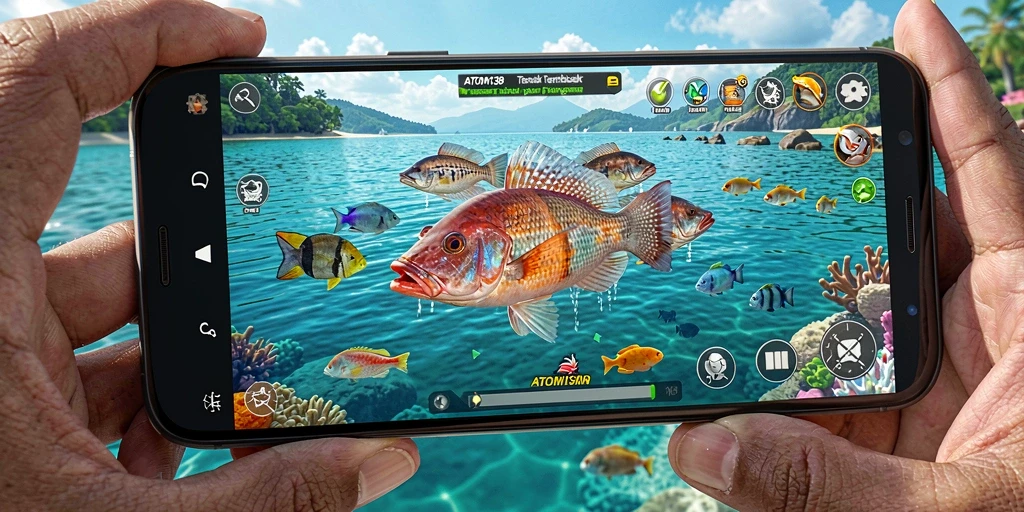 Tampilan menarik dari gameplay Tembak Ikan ATOM138.