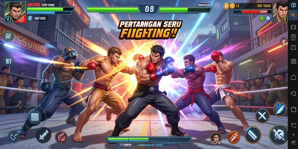 Gameplay GN168 yang penuh aksi dan pertarungan seru.