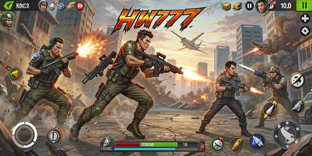 Tampilan gameplay seru penuh aksi di HW777.