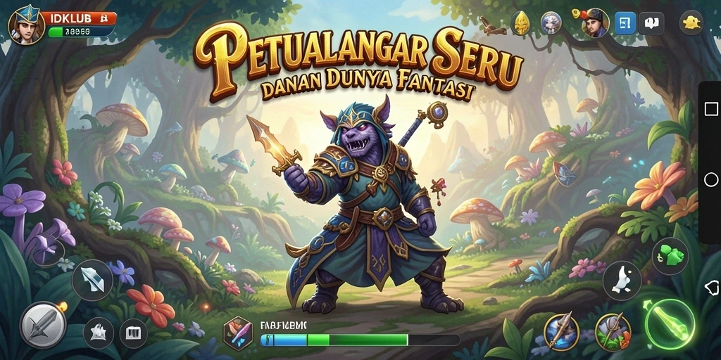 Tampilan gameplay seru dalam IDKLUB yang memikat pemain.