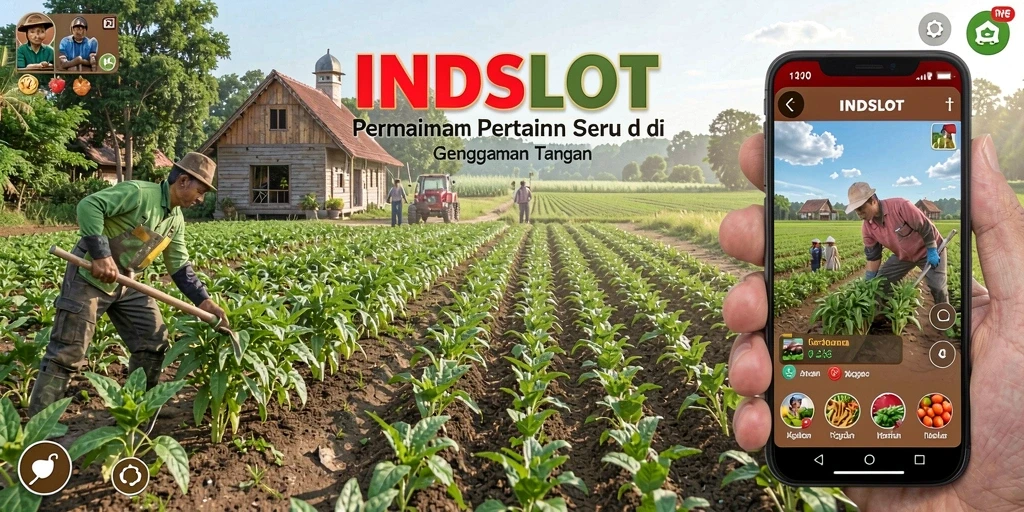 Screenshot INDSLOT menampilkan suasana kebun yang hijau dan subur.