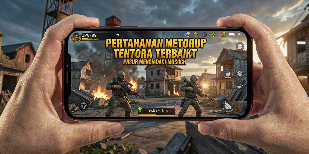 Screenshot gameplay JP6789 menampilkan aksi Tower Defense yang seru.