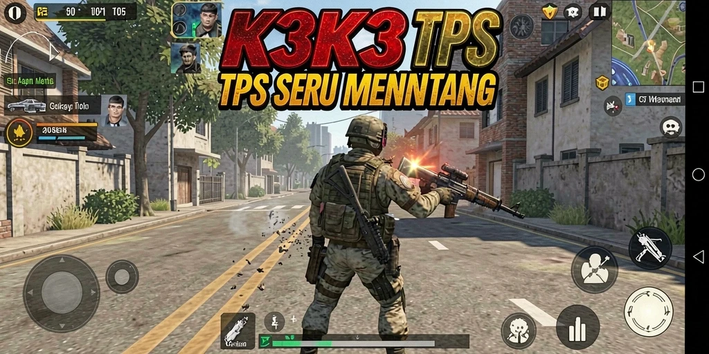 Tangkapan layar gameplay K3K3 menampilkan aksi menegangkan dalam pertempuran TPS.
