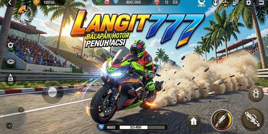 Tampilan menarik dari gameplay balapan motor LANGIT777.