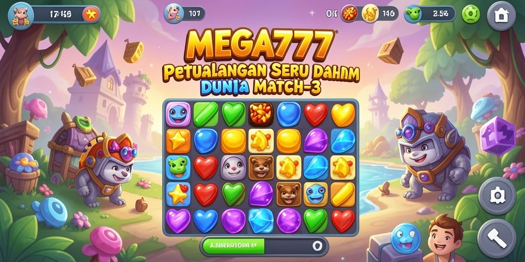 Tampilan gameplay MEGA777 yang penuh warna dan menarik.