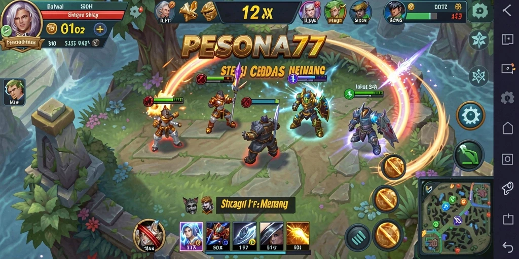 Screenshot gameplay PESONA77 menunjukkan momen strategi yang intens.