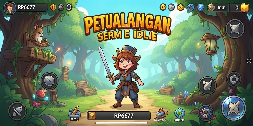 Tangkapan layar menunjukkan gameplay santai dan manajemen sumber daya di RP6677.