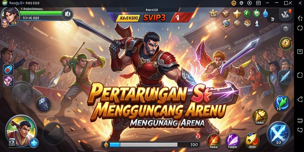Screenshot gameplay Fighting yang menampilkan aksi seru dan karakter beragam.