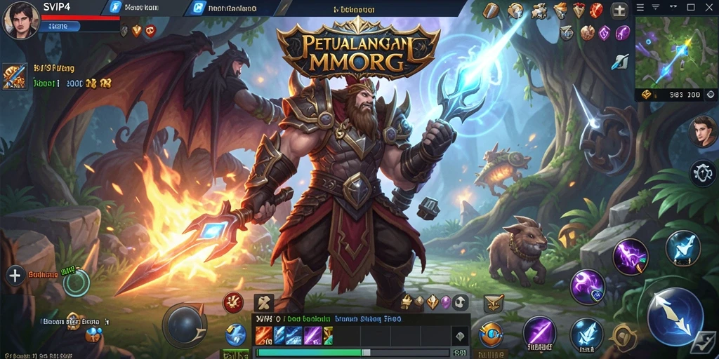 Tampilan gameplay menarik dari SVIP4 dalam dunia MMORPG yang luas.